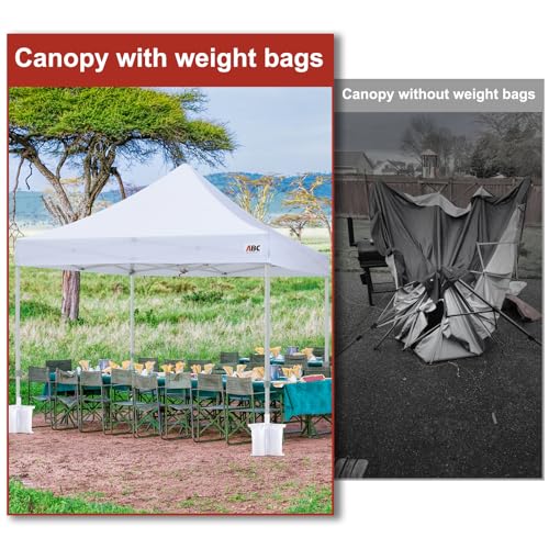 ABCCANOPY Canopy Weights 120 LBS Tent Sand Bags,4-Pack White(No Sand) - color: White, size: 120 LBS