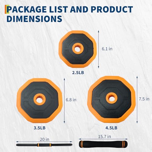 GarveeLife 4-in-1 Adjustable Dumbbell Set, Weight Set Used as Dumbbell, Barbell, Kettlebells & Push up Stand, Home Gym Fitness Exercise Equipment for Men Women - size: 44 LB