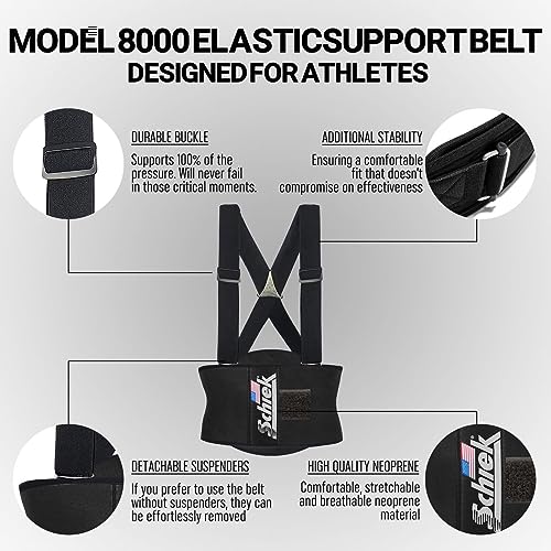 Schiek The Model 8000 Elastic Back Support Belt - Dual Force Adjustable Straps Back Support Belt - Lumbar Support (XX-Large) - size: XX-Large