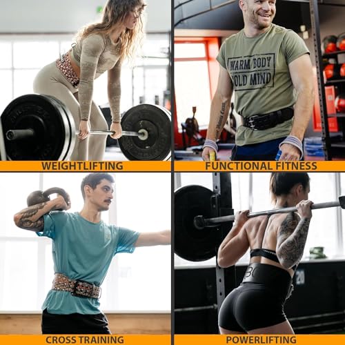 WARM BODY COLD MIND Leather Weight Lifting Belt 4" Adjustable Belt with Buckle for Workout, Squats, Gym, Powerlifting, Olympic Weightlifting, Strength Training. Waist/Back Support - size: X-Large