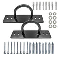 Battle Ropes Anchor, Battle Rope Wall Ceiling Mount Kit Bracket Hook for Suspension Straps Crossfit Gymnastic Rings, Body Weight Strength Training Systems, Yoga Swings Hammocks, Boxing Equipment - color: 2 sets Black