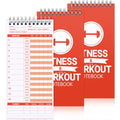 Mooliwe 3 Pcs Gym Journal 4'' x 8'' Fitness and Workout Book Notebook 70 Sheets Workout Log Bodybuilding Workout Book Tracker Workout Planner Notepad for Women Men Training Goal