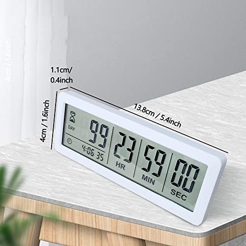 Digital Countdown Days Timer - Black Upgraded Big 999 Days Count Down Clock with Stand Strong Magnetic Back for Vacation Retirement Wedding Holiday - style: M220 Black Countdown Timer