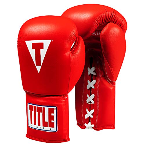 Title Classic Leather Lace Training Gloves 2.0 - Lace Up Boxing Glove, Boxing Competition Gloves, Boxing Sparring Gloves, Boxing Training Gloves, Boxing Bag Gloves, Boxing Gloves - color: Red, size: 18 oz