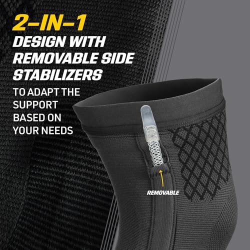 Futuro Premium Compression Knee Sleeve with Stabilizers, Removable Stabilizers, Advanced Customizable Compression Sleeve, for Mild Arthritis, Swelling, Soreness, Sprains, and Strains, Medium - size: Medium