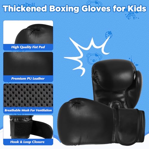 Kids Punching Bag Set, 2.75ft Filled Heavy Bag Kickboxing Bag with 2KG Sponge & 6oz Gloves, Hanging Boxing Bag for Kids Youth Boxing, MMA, Muay Thai, Karate, Martial Art, Home Gym Training - style: Bats