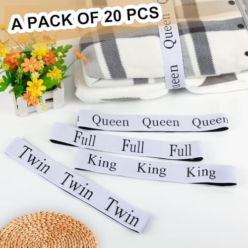 Sheet Organizers and Storage, Elastic Bed Sheet Straps Organizer Bands Linen Labels for Closet, Bedroom and Laundry Room (20Pcs-Mix) - size: 20Pcs-Mix