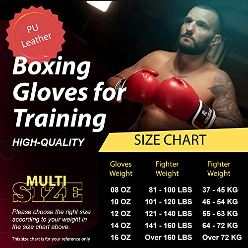 Kruzak Boxing Gloves for Men & Women, Sparring & Kickboxing Gloves, Muay Thai & MMA Gloves, 8-16 oz - color: Red, size: 10 oz