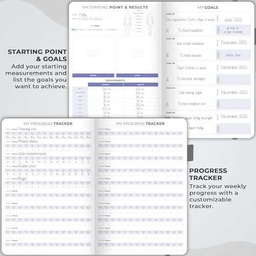 Clever Fox Fitness & Food Journal, Workout Planner, 5.8"x8.3" Grey | Lasts 3 months, undated hardcover exercise & weight loss journal for women, gym, diet, meal tracker, calorie counter book - color: Gray, size: A5 (5.8'' x 8.3'')