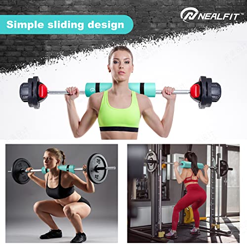 NEALFIT Barbell Pad Squat Pad for Squats—Squat Bar Pad—Great for Weightlifting,Lunges and Hip Thrusts—Foam Sponge Pad—Fit Standard and Olympic Bars Perfectly - color: Mint Green