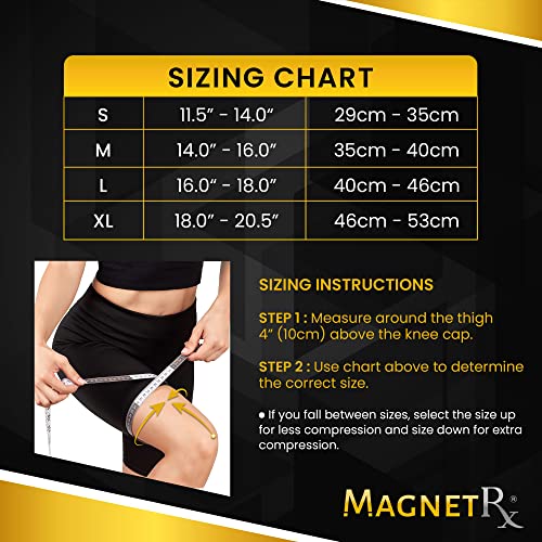 MagnetRX® Magnetic Knee Sleeve – (2-Pack) Effective Compression Knee Brace with Magnets for Comfort & Recovery – Magnetic Brace Support (X–Large) - size: X-Large (Pack of 2)