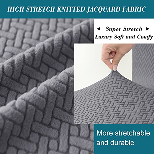 HFCNMY Bar Stool Covers with Backs,4 Pack Stretch Bar Stool Chair Covers,Jacquard Bar Stool Covers,Washable Bar Chair Covers Swivel Barstool Covers Slipcovers with Back Gray - color: Grey
