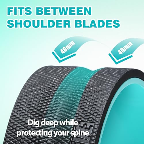 5 Pack Back Roller- Yoga Wheel for Back Pain Reliefn & Stretching, Back Wheel for Deep Tissue Massage, Foam Roller for Physical Therapy & Exercise | Blue - color: Blue and Black