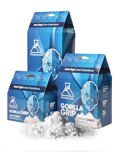 Friction Labs Premium Loose Climbing Chalk - High-Performance Hand Chalk with Superior Grip for Bouldering, Climbing, Weightlifting & More - Long Lasting & Skin Friendly Powdered Chalk - size: 2.5 oz/70.8 g - Loose Chalk, style: Chunky Texture - Gorilla G
