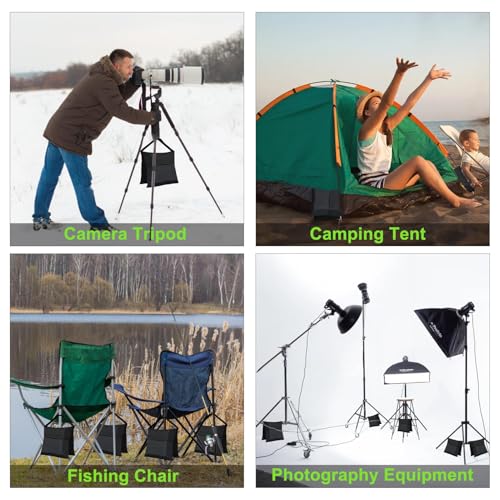 Eurmax USA Photography Sand Weight Bags Heavy Duty Saddlebags for Photography Video Equipments, Backdrop Stand, Light Stand,Photo Tripod, Canopy Tent, Umbrella Base, Fishing Chair,Picnic Table 4-Pack - color: 4pcs-black, style: sand