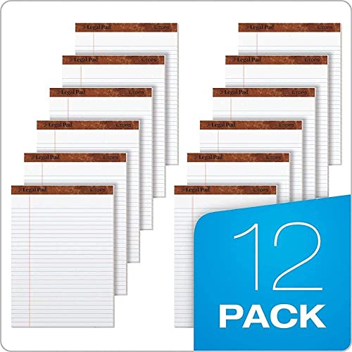 Tops 8.5 x 11 3/4 Legal Pads, The Legal Pad Brand, Wide Ruled, White Paper, 50 Sheets Per Writing Pad, Made in the USA (7533) 12 Count (Pack of 6) - size: 8-1/2 x 11-3/4 (Pack of 6)