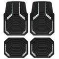 PIC AUTO Car Floor Mats, Leopard Sparkly Crystal Bling Glitter Car Mats Set, Front and Rear Heavy Duty Rubber Car Mats with Anti-Slip Backing, All Weather, Trim-to-Fit for Automotive SUVs, Sedan, Vans - color: Leopard