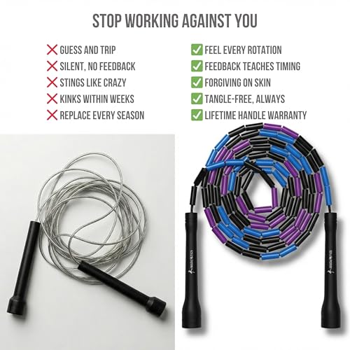 Pro-Grade Beaded Jump Rope for Beginners - color: Galaxy