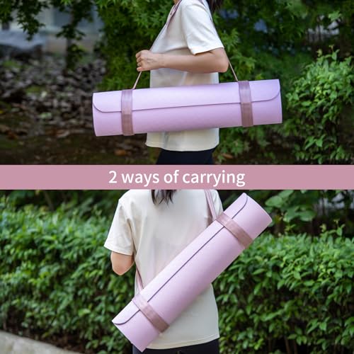 Trilancer Adjustable Yoga Mat Strap With Hook and Loop Closure, Yoga Mat Holder Carrier,and Organizing-Mat Not Included - color: Pink