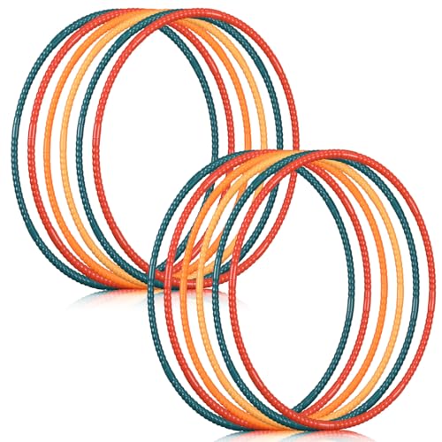 Sratte 12 Pcs Toy Hoop for Kid Detachable Adjustable Toy Hoop Colored Exercise Ring Plastic Circle for Kid Teen Gymnastics Equipment Require Self Assembly (28 Inch,Warm Color Series) - color: Warm Color Series, size: 28 Inch