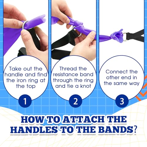 2 Pcs Resistance Band with Handles Chair Exercise Equipment for Seniors Physical Therapy Band Gifts for Elderly Women Rehab, Physical, Grandma, Grandpa - color: Blue, Purple