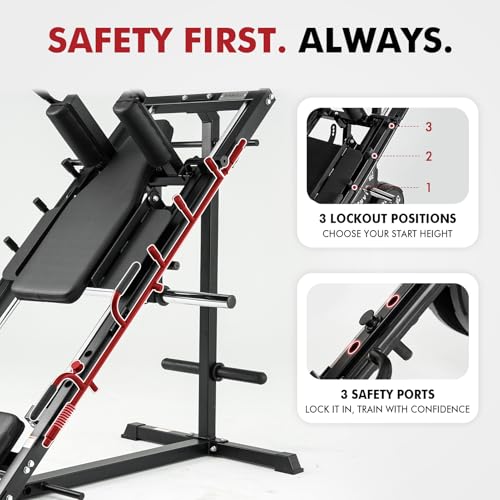 Mikolo Leg Press Hack Squat Machine Combo, Leg Press Machines for Home Gym with Linear Bearing, Hack Squat Machine with Rear and Front Band Pegs, Leg Machine for Full Range Leg Training - style: DD09 Lean (Space-Saver)