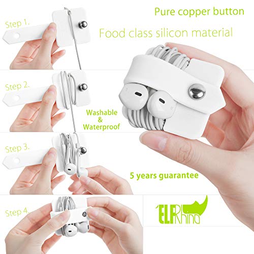 Silicone Earphone Organizer Earphone Wrap Winder Headphone Cord Organizer Wrap Winder Manager/Cable Winder(White, 1 Piece) - color: White