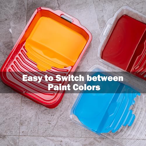 Mister Rui 9 Inch Paint Tray with Liner, 21 Pack, Sturdy Plastic Paint Tray with 20 Liners, Paint Pan Liners, Paint Roller Trays for Painting - size: 9 Inch, 21 Pack