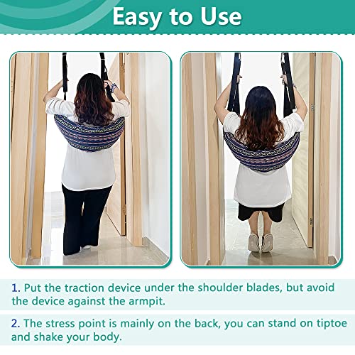 Zelen Spinal Decompression Devices Back Traction Stretcher Spine Decompression Machine Lumbar Traction Device for Lower Back Pain Relief Back Stretching Device Door Traction Pillow