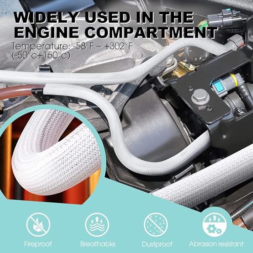 AGPTEK Cable Sleeve Cover, 2Pack 5ft - 1.8 inch Desk Cord Organizer Cable Hider, Home Office Wire Management Computer TV Wire Loom Tubing, Pet Proof Cord Protector, from Cat Dog Chewing, White - color: White, size: 1.8"-10ft