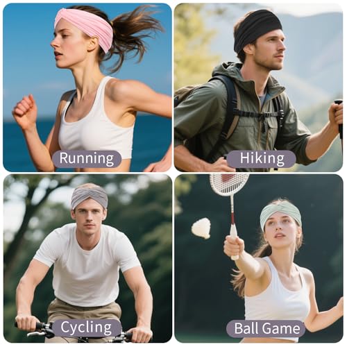 8 Pcs Stretchy Headbands for Women, Absorbed Sport Headband Soft Twist Knotted Hairbands for Daily Life Yoga Workout(Widen) - color: Colour Series