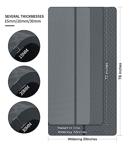 nuveti Large Exercise Mat - 15mm/20mm/30mm Thick Yoga Mat | Workout Mat for Fitness, Yoga, Pilates, Stretching & Floor Exercises for Women & Men with Free Carrying Bag - color: Grey, size: 183X80X30MM