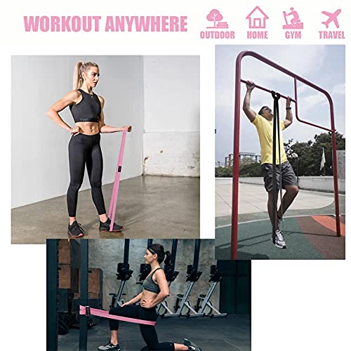 Long Resistance Bands, Fabric Resistance Bands Stretch Bands for Exercise Bands Resistance Bands Set Elastic Resistance Bands for Working Out Women Resistance Bands for Physical Therapy - color: Gray/Pink
