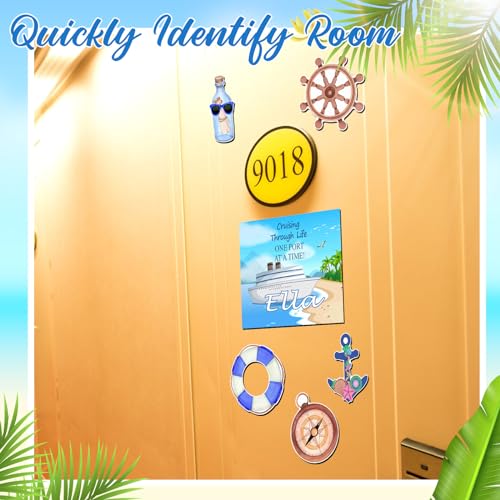 Kanayu 6 Pcs Sea Cruise Door Decorations Magnetic Large Ship Decorations Magnets Anchor Cruise Decor Car Fridge Magnet Decal for Carnival Stateroom Door - style: Sea