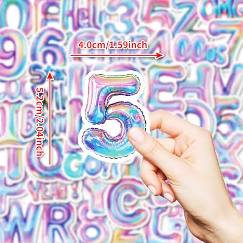 50PCS Alphabet & Number Stickers Aesthetic PET Transparent Stickers Alphabet & Number Decals Waterproof Decorative Decals for Scrapbook Journal Planner Water Bottles Phone Cases Laptops - color: Alphanumeric