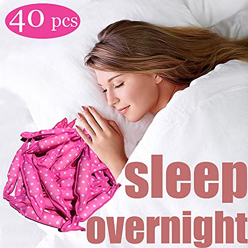 40Pcs Soft Curlers To Sleep In Overnight Hair Rolllers Curlers For Long Hair Pillow Sponge Rollers For Curly Hairstyle - color: Pink