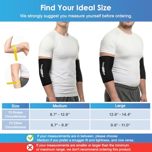ComfiTECH Tennis Elbow Ice Pack Wraps, Flexible Arm Gel Cold Sleeve, L, 2P | Golfers Ice Arm Brace for Forearm & Calf Discomfort, Reusable Gel Cold Compression Sleeve for Pitchers, Arthritis & Muscle - size: Large