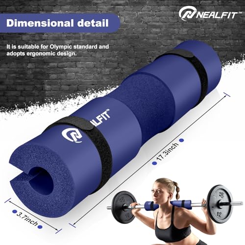 NEALFIT Barbell Pad Squat Pad for Squats—Squat Bar Pad—Great for Weightlifting,Lunges and Hip Thrusts—Foam Sponge Pad—Fit Standard and Olympic Bars Perfectly - color: Deep Purple