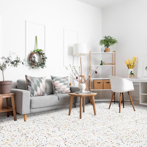 Sorbus Wood Grain Floor Tiles Foam Mat EVA Interlocking Mats Tile 3/8-Inch Thick Flooring Wood Puzzle Exercise Mats w/Borders - Home Playroom Basement, Apartment, Trade Show, Baby, Dance - color: Confetti, size: 24 Pack