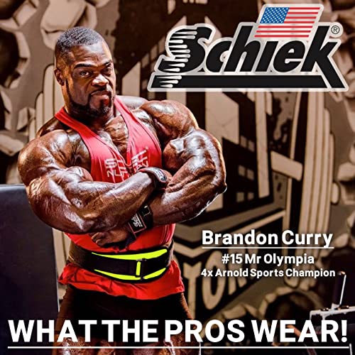 Schiek Sports Model 2004 Nylon 4 3/4" Weight Lifting Belt - Black - color: Yellow, size: X-Small