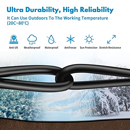 Vabogu Cat 8 Ethernet Cable 50FT, Heavy Duty 26AWG High Speed 40Gbps 2000MHz, Gold Plated RJ45 Shielded, Weatherproof Indoor & Outdoor LAN Cable for Gaming PC PS5 Xbox Modem Router - size: 50FT-CAT8