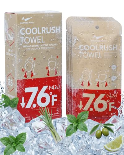 CoolRush Towel, Cold Neck Wrap for Hot Weather, Large Cooling Body Wipe, Chilly Wet Rag For Sports, Travel, Baseball, Yoga, Golf, Softball, Camping, Hiking, Biking, Gym, Trip, Beach Essentials - color: Red