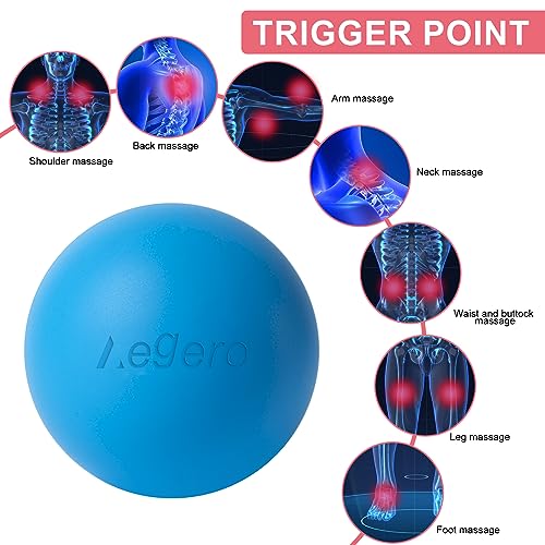 Massage Lacrosse Balls for Myofascial Release(2Pack,Red) | Yoga Deep Tissue Massage,Trigger Point Therapy and Foot Plantar Fasciitis,Muscle Soreness Massager Ball - color: Red