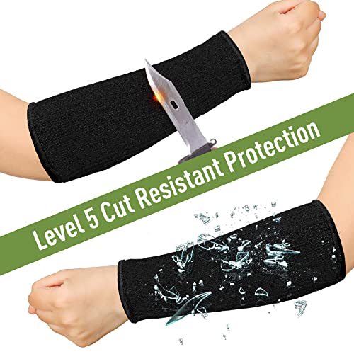 Sintege 3 Pairs Arm Protectors for Thin Skin and Bruising Cut Resistant Forearm Sleeve Level 5 Arm Burn Protection Sleeve (Black, Grey, Green,7.9 Inch) - color: Black, Grey, Green, size: 7.9 Inch