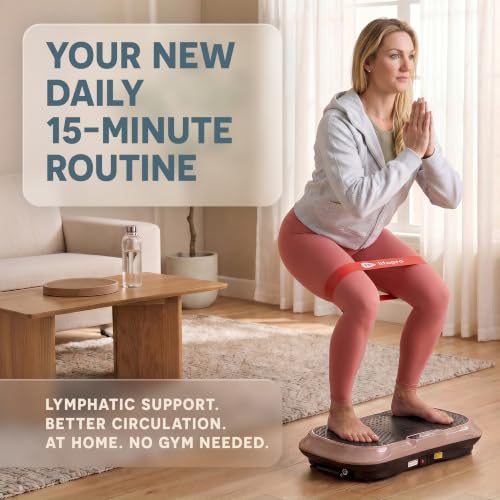 Lifepro Waver Vibration Plate Exercise Machine – High-Intensity Vibration Plate for Lymphatic Drainage – Full-Body Workout Vibrating Platform with Loop Bands – Fitness Equipment for Strength & Toning - color: Brown