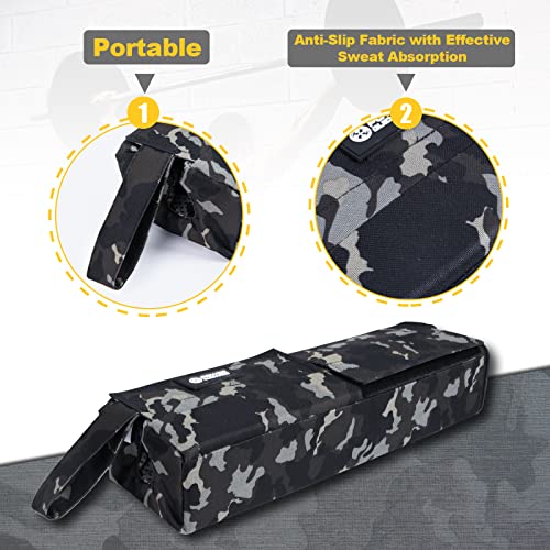 POWER GUIDANCE Square Hip Thrust Pad Barbell Squat Pad Protective Pad for Barbell Bench Press, Barbell Hip Thrusts, Weight Lifting, Squats, Lunges - Fit Standard and Olympic Bars - color: Green Camo