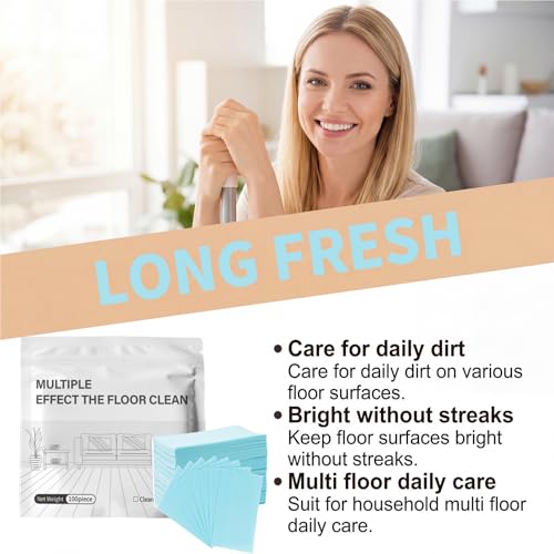 Multiple Effect The Floor Clean, 100 Piece Floor Cleaning Tablets, Multi-Effect Floors Cleaning Tablets, For Hardwood Laminate,Tile Walls Bathrooms & Kitchen,Offices (200PC) - color: 200PC