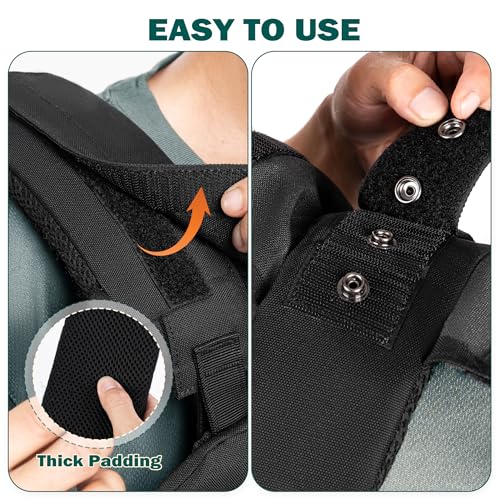 Adjustable Weighted Vest for Men Women – Tactical Vest for Rucking, HIIT & CrossFit, Fits 10x12 Plates, 600D Breathable Weight Vest & Exercise Vest for Strength Training, Weights Not Included - color: Black