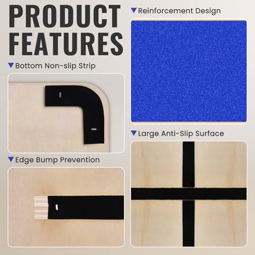 Balance Board Professional Wobble Board for Adults Anti-Slip 350LBS Balance Boards for Physical Therapy Standing Desk Core Strength Wooden Balance Board Rocker Board - color: Blue 360° Balance Board
