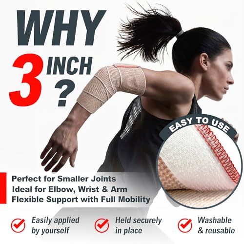 FRESINIDER Premium Elastic Bandage Wrap, 24 Pack 3" Cotton Latex Free Compression Bandage Wrap with Touch Closure at Both Ends, Support & First Aid for Sports, Medical, and Injury Recovery - color: 24 Pack X 3 Inches